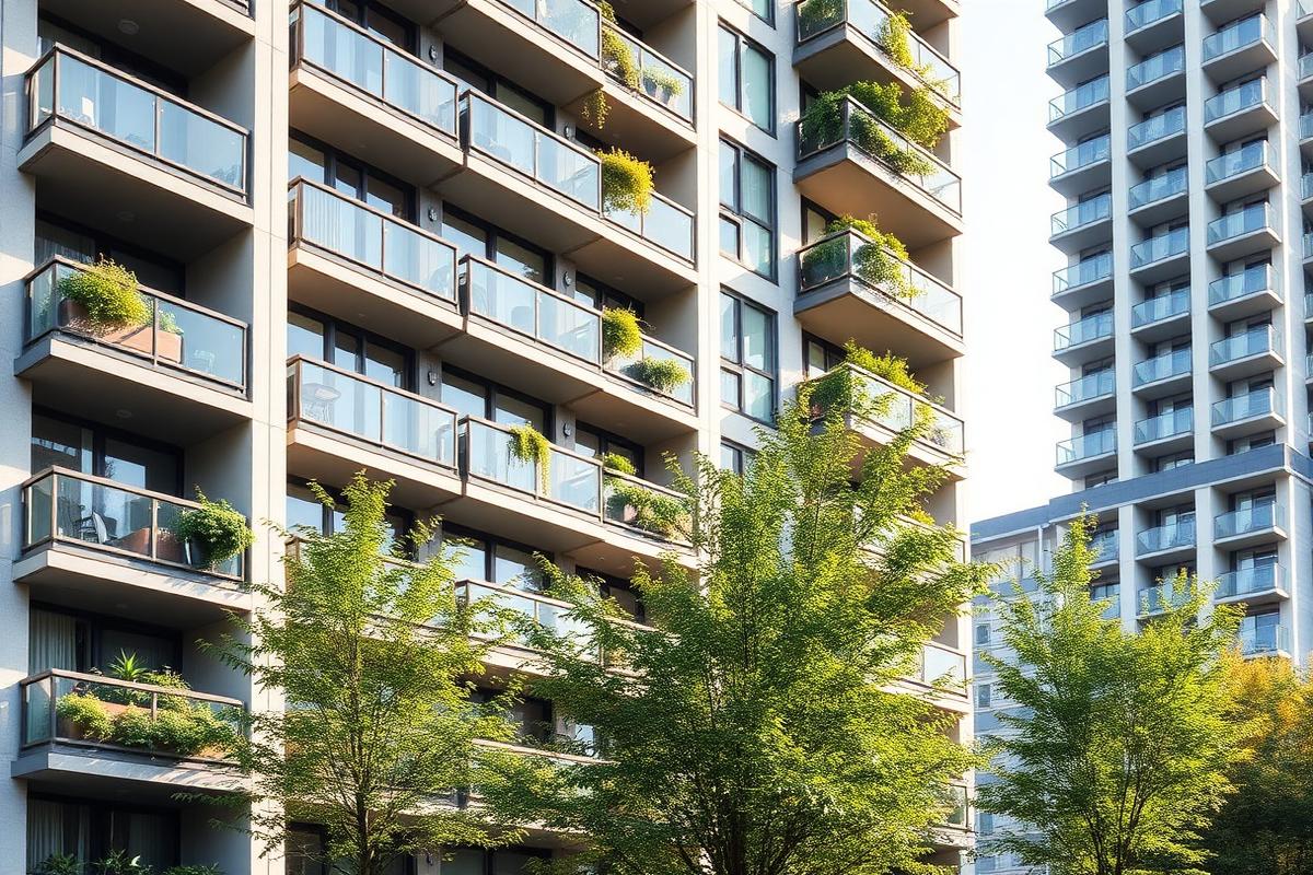 Modern Vancouver rental apartment building with balconies